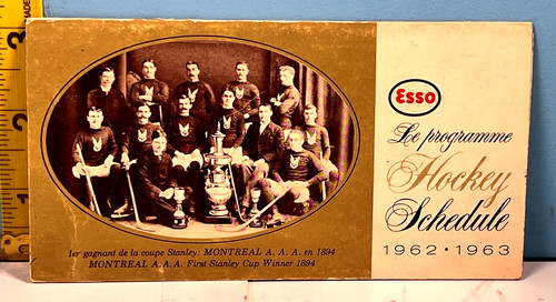 Programma nhl hockey 1962 - programma,