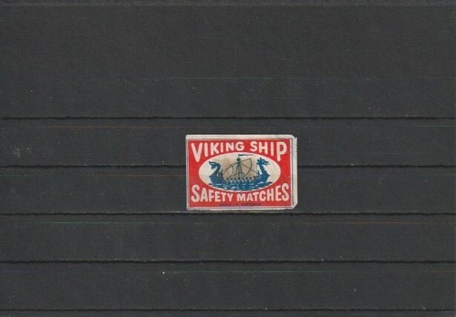 Matchbox label viking - matchbox, ship